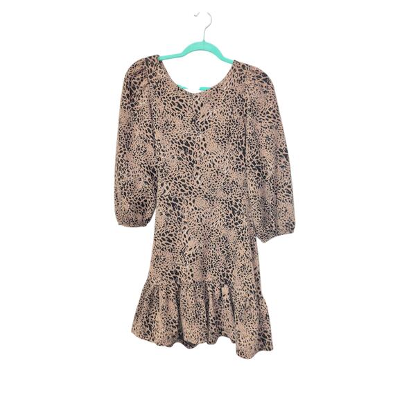 Maeve by Anthropologie Knit Animal Print Cut-Out Mini Dress Size 10 - Picture 2 of 5
